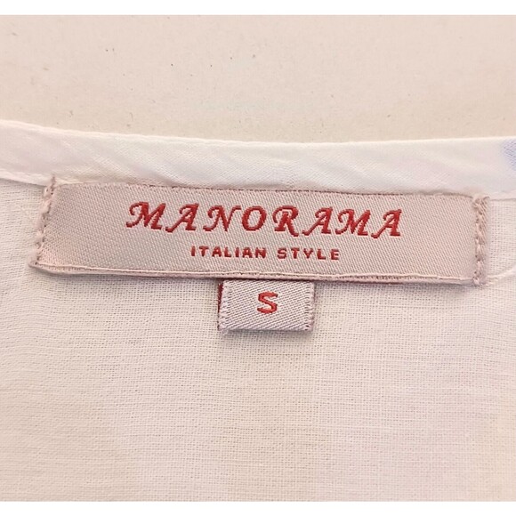 Manorama Italian Style Cover Up Bright Floral Beaded Accents Vented Sides Sz S - Picture 7 of 9